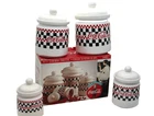 Vintage | Coca-Cola Checkered Canister Set (Lot of 4) | Gibson 1997 - With Box