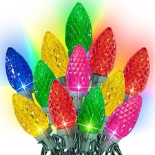 Dazzle Bright C9 Christmas String Lights, Waterproof Connectable Green Wire F...