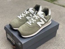 New Balance Unisex 574 Casual Shoes, Dark Olivine/Sea Salt Size 10.5 Men s New