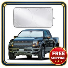 Truck Windshield Sun Shade 69x35 Inches Black Uv Blocker