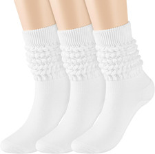 3 Pairs Scrunchy Socks for Women,Slouch Socks Women Knee High Scrunch Socks Size
