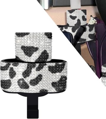Rhinestone Car Chapstick & Sunglasses Holder, 2-in-1 Adhesive Cosm Color: Cows