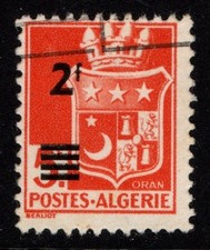 Algeria 1943 Arms 2F on 5F Surcharge SG205 Used