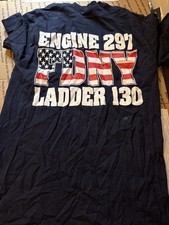 FDNY Fire Department Shirt Small NY Engine 297 New York Ladder 30 Brooklyn