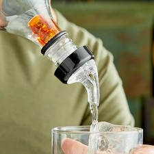 12- Choice 0.5 oz. 3-Ball Measured Liquor Clear Pourer Collar  Orange Tail