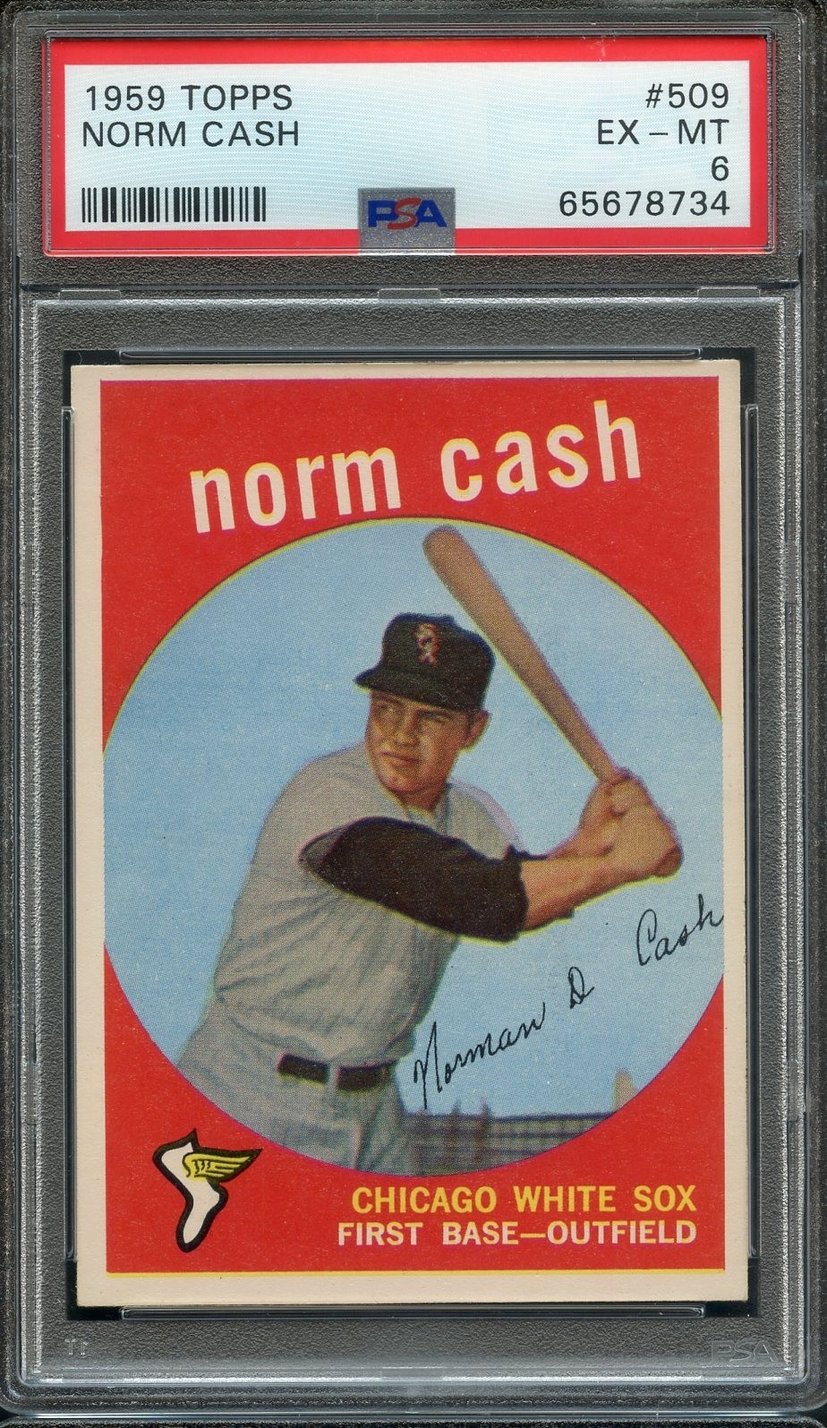 1959 Topps High #509 Norm Cash RC PSA 6 Nice High End Chicago White Sox 8734