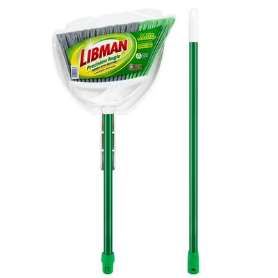 Libman Angle Broom and Dustpan Set with Steel Handle for Indoor Outdoor Use