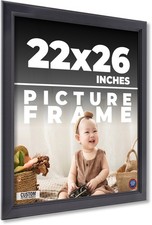 22x26 Frame Black Picture Frame Modern Photo Frame UV Acrylic, Acid Free Backer