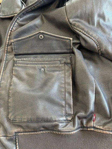 Levi's Men's Faux Leather Bomber Jacket Coat Brown XL New With Tags MSRP $195 image 6