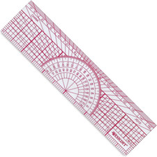 Protractor Ruler, 6", 15Cm, Transparent W-5 