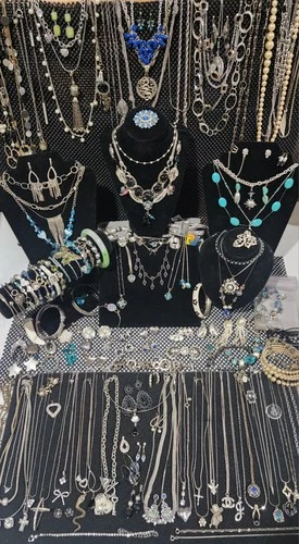 Huge Estate Jewelry Lot -Silver tone- Craft/Wear-All Costume-7+lbs*Signed