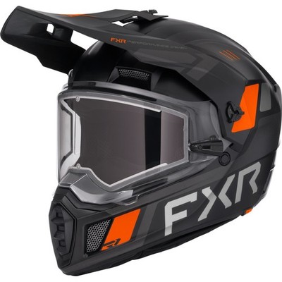 FXR Clutch X Snow Helmet w/Heated Electric Shield Black/Orange