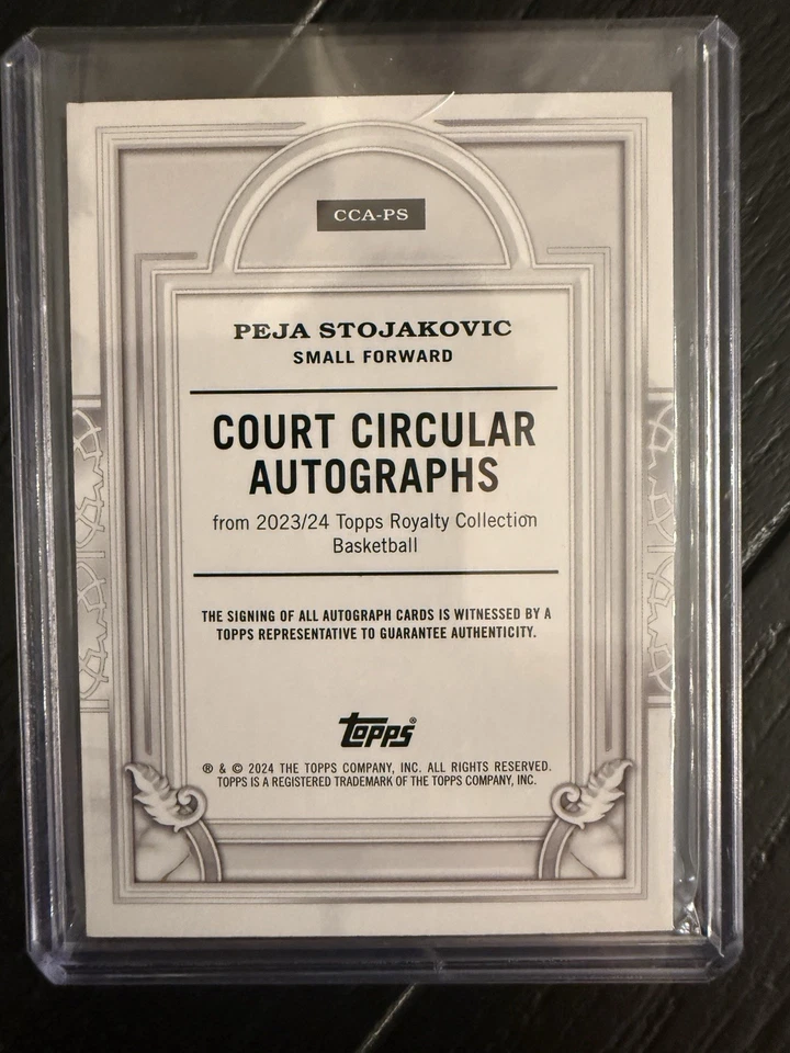 2023/24 Topps Royalty Peja Stojakovic Auto /25 - Image 2 of 2