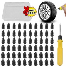 60PCS Car Vacuum Tire Repair Nail Rubber Screw Nails Screwdriver Tool Set w/Box