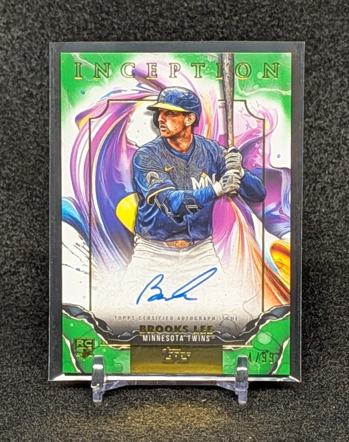 2025 Topps Inception Brooks Lee Green On-Card Auto /99 Twins RC Rookie Parallel