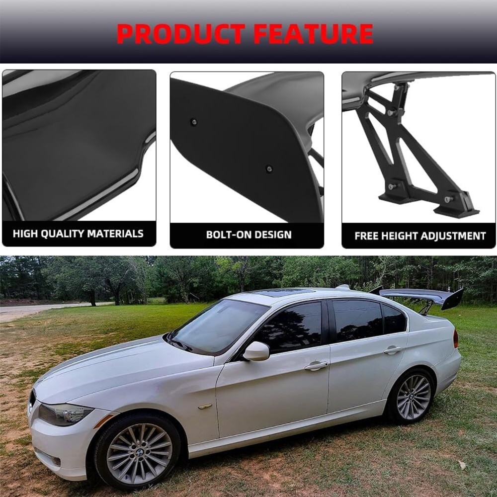 Black 46 "GT-Style Rear Trunk Spoiler Racing Wing For Maserati Gran Turismo