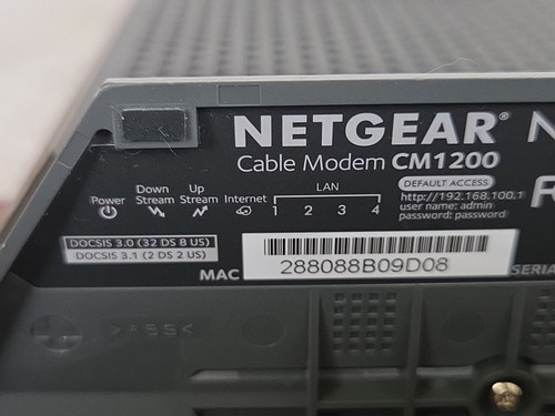Netgear Nighthawk CM1200 Cable Modem - Used Excellent - w/ Power Adapter - Picture 9 of 11