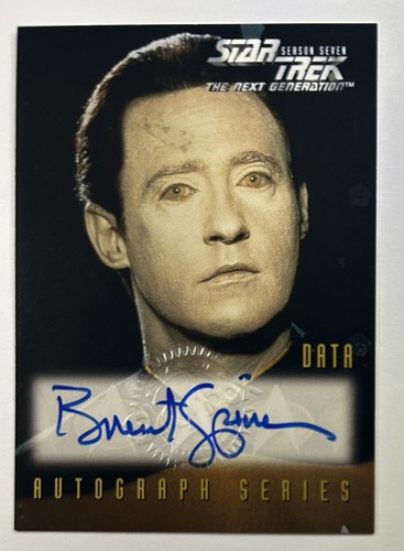1999 Star Trek Card A3 Auto Brent Spiner As DATA Next Generation Autograph