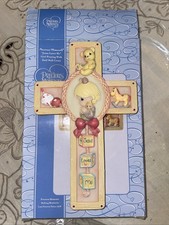 Precious Moments Wall Hung Cross "Jesus Loves Me" Praying GIRL 1999 NWB Vintage