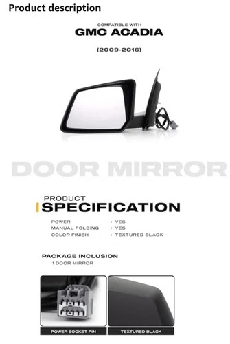 2009-2016 GMC ACADIA DRIVER SIDE VIEW POWER MIRROR LEFT HAND LH Open Box