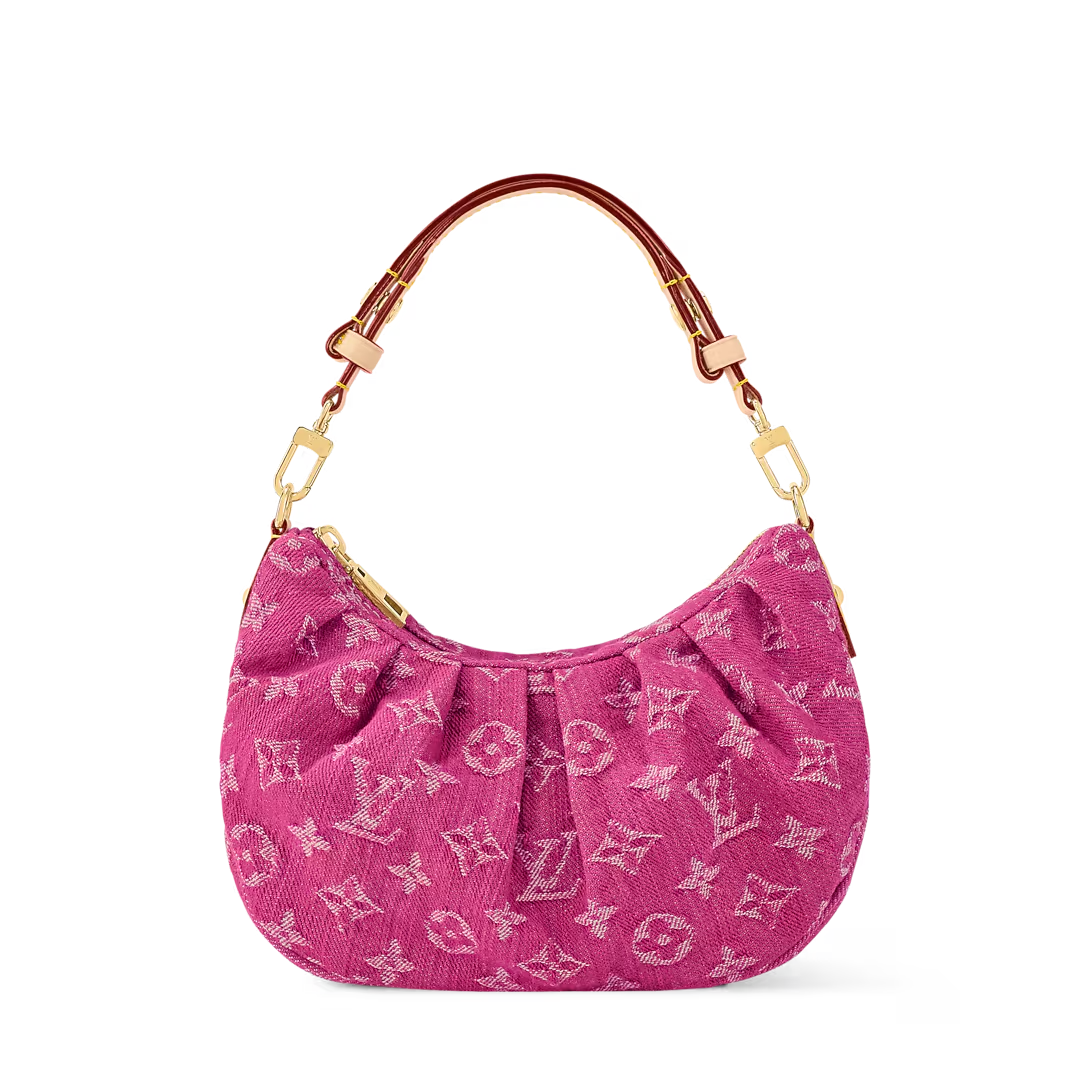 NEW Louis Vuitton Monogram Pochette Valley Denim Hand Bag Pink