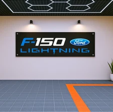 Decoration Ford Lightning Flag Banner 71x24 – Garage Truck Wall Art Gift