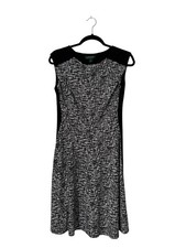 Lauren Ralph Lauren Dress Size 6 Black White Crosshatch Pattern Sleeveless Panel