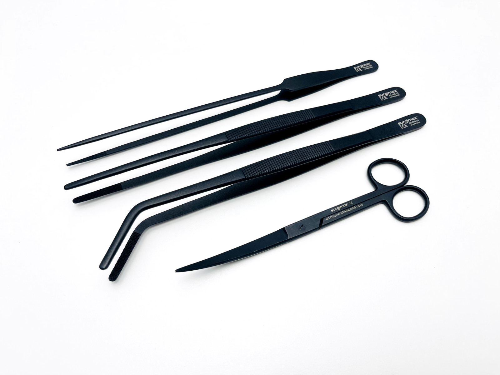SET ATTREZZI ACQUARIO PREMIUM ACCIAIO INOX RIVESTITO NERO ANTIRUGGINE ACQUARIO foto 2
