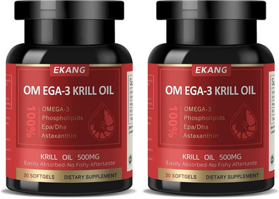 EKANG Krill Oil 500mg Omega 3 EPA DHA Astaxanthin 30/60/120Softgels