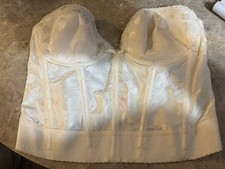 VINTAGE LADY MARLENE LONG LINE BUSTIER BRA NEW 36 C. CREAM