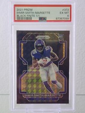 2021 Panini Prizm Ihmir Smith-Marsette Black Finite 1/1 RC PSA 6