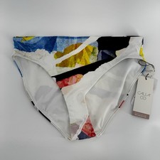 CALIA Women's Core Mid Rise Swim Bottoms Collage Pure White Size Medium