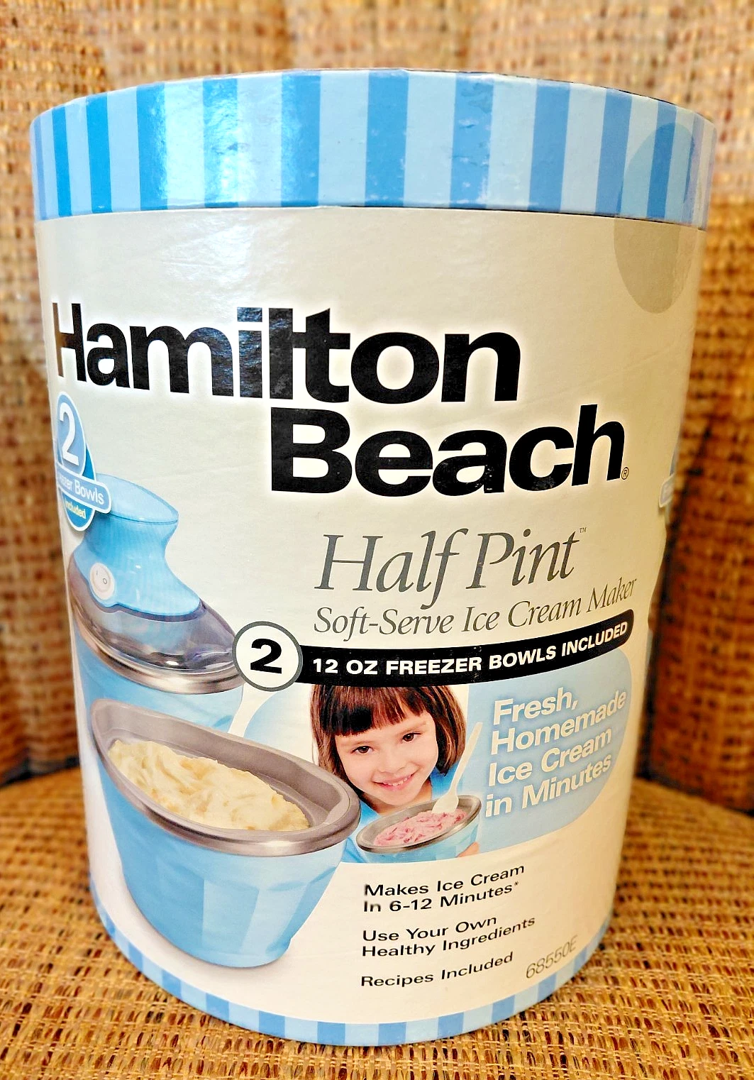 NOS Sealed Hamilton Beach Half Pint Soft Serve Ice Cream Maker Model 68550E