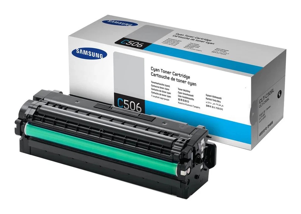 Samsung CLT-C506L (SU038A) Cartouche de toner Cyan authentique (TVA incluse) - Photo 1/1
