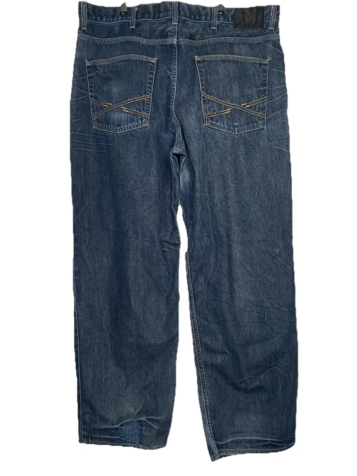 Pantalones de mezclilla para hombre Reverb 40X32 Brooklyn resina oscura algodón arrugado Foto 2 de 4