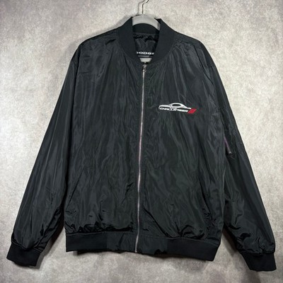 Dodge Challenger Jacket Mens 2XL Black JH Design Bomber Racing Muscle Car Zip