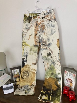 Roberto Cavalli Jungle Pants S/S 2002 Small 2000s Y2K Vintage Multicolor Jeans