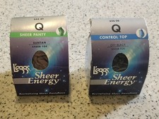 L'eggs Sheer Energy Pantyhose Control Top Suntan Sheer Toe Size Q
