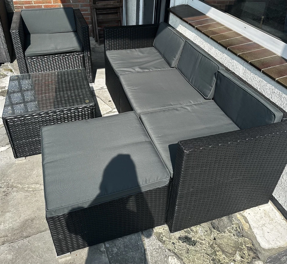 Polyrattan Gartenmöbel Lounge Rattan Gartenset Sitzgruppe Rattanmöbel Juskys® - Bild 2 von 2