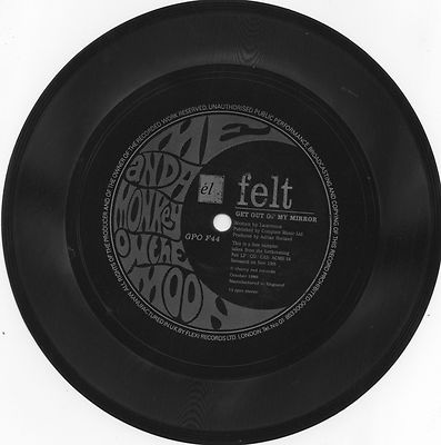 FELT get out of my mirror 1989 UK el/cherry red 7'' 1 SIDED PROMO FLEXI-DISC