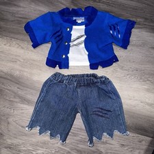 Build a Bear Zombie Teddy Stuffed Animal Size 2pc. Outfit Retired Rare 2015 Set