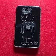 Disney Trading Pin, Hidden Mickey, Girl, 4 of 5, Black & Silver, 2008
