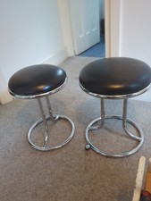 Pair Of Vintage Chrome Effect bar stools From The Dorchester Hotel