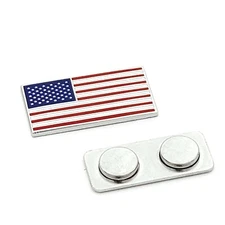 American USA Flag Enamel Lapel Pin with Magnetic Backing for jacket, backpack