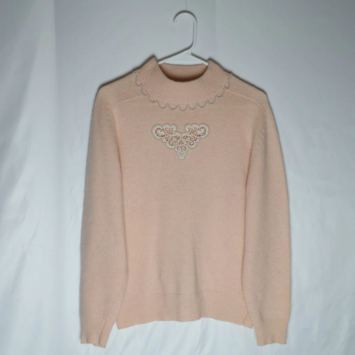 Vintage Valerie Stevens Sweater Women s S Pink Long Sleeve