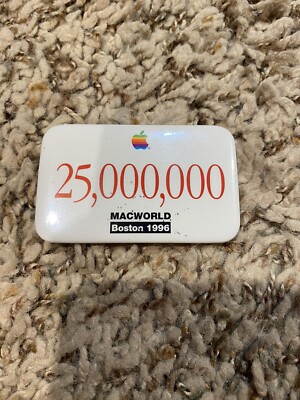 ''25,000,000'' Macworld Expo 96 Apple Promo Pin Retro Vintage Computing