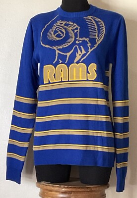 Retro Logo LA Rams Royal Blue & Gold Sweater-NFL Team  display picture 3