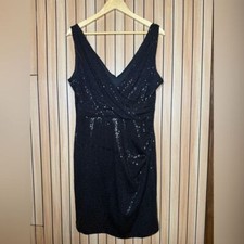Betsey & Adam Sequinned Little Black Dress 12