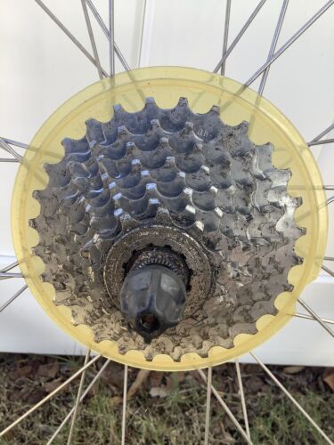 Vintage Cr18 Sunrims MTB Wheel set With Cassette Hubs Skewers Tires - Picture 14 of 15
