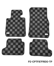 P2M FRONT & REAR Checkered Carpet Floor Mats for BMW F22 2 Series and F87 M2 New